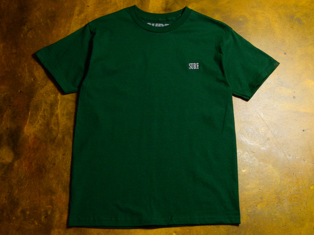 Crew Embroidered T-Shirt - Forest / White