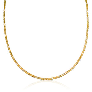 Joey Jazz Sterling Silver 14k Yellow Gold Vermeil 2 mm Wide Gucci Link Chain - 55 cm