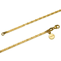 Joey Jazz Sterling Silver 14k Yellow Gold Vermeil 2 mm Wide Gucci Link Chain - 55 cm