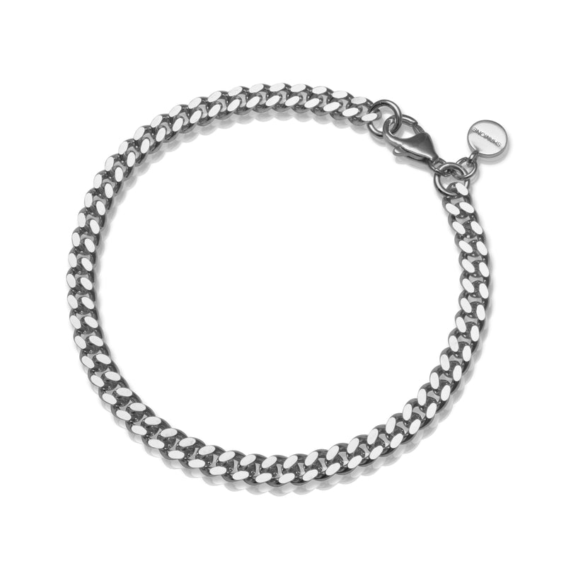 Lonardo Sterling Silver 5mm Wide Cuban Link Bracelet - 21 cm