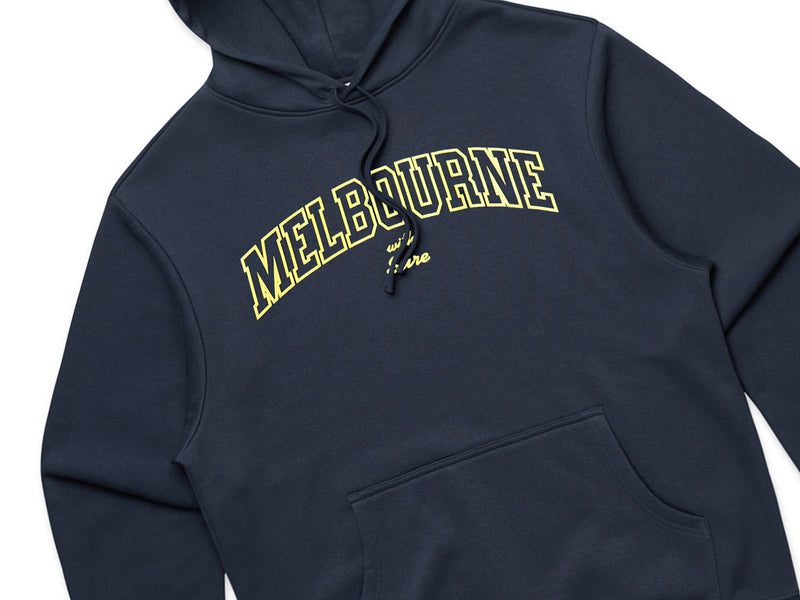 Letterman Heavyweight Hooded Fleece - Navy