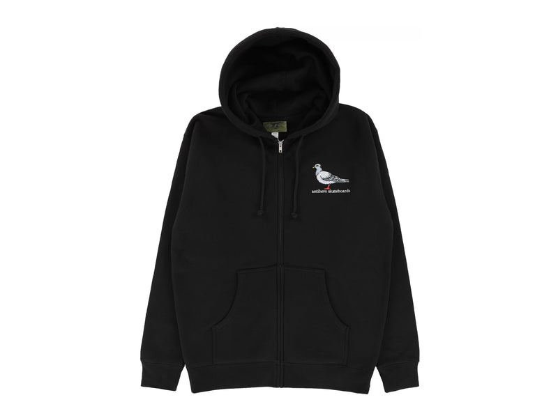 Lil Pigeon Zip Thru Hooded Fleece - Black