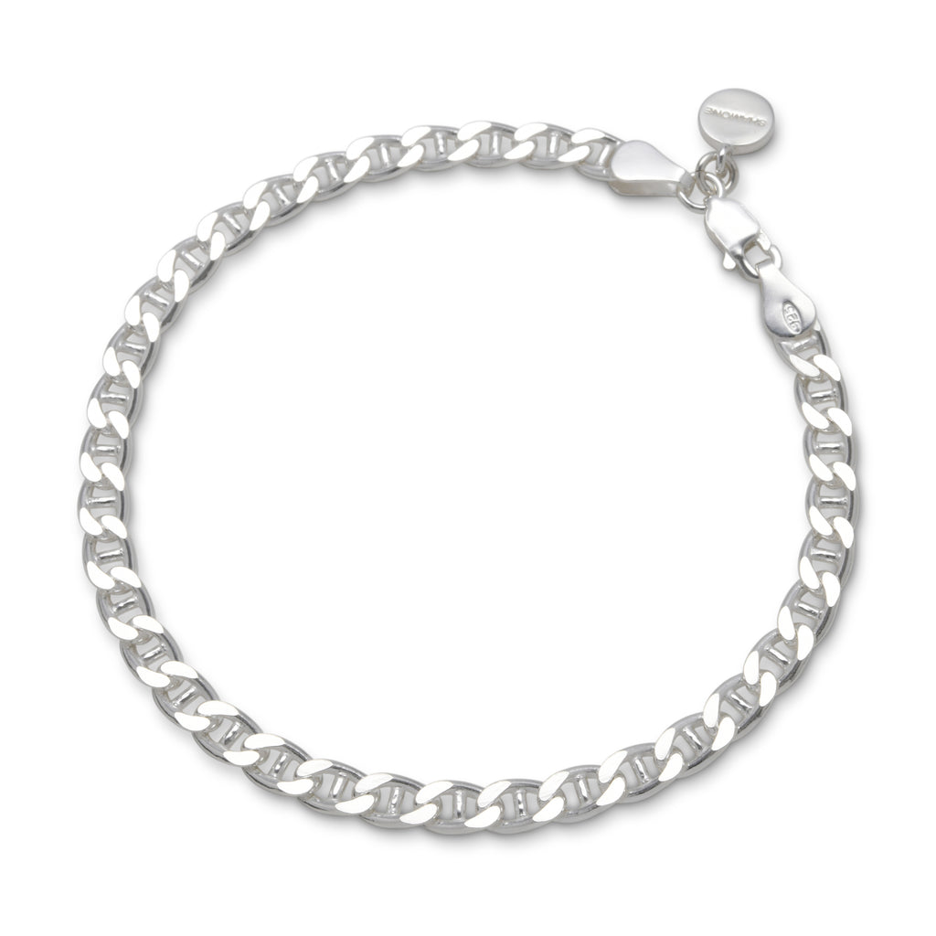 Luciano Sterling Silver Mariner Link Bracelet - 20 cm Length