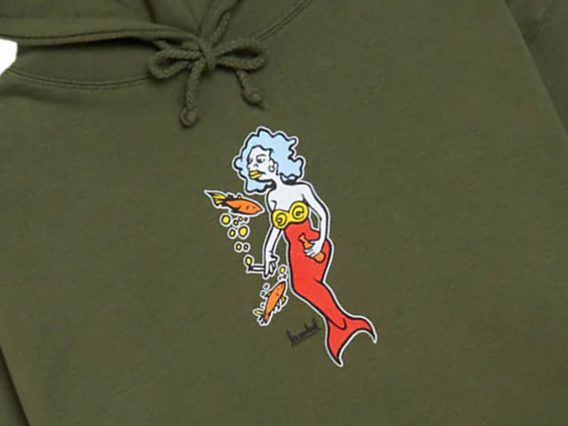 Mermaid Hooded Fleece - Army