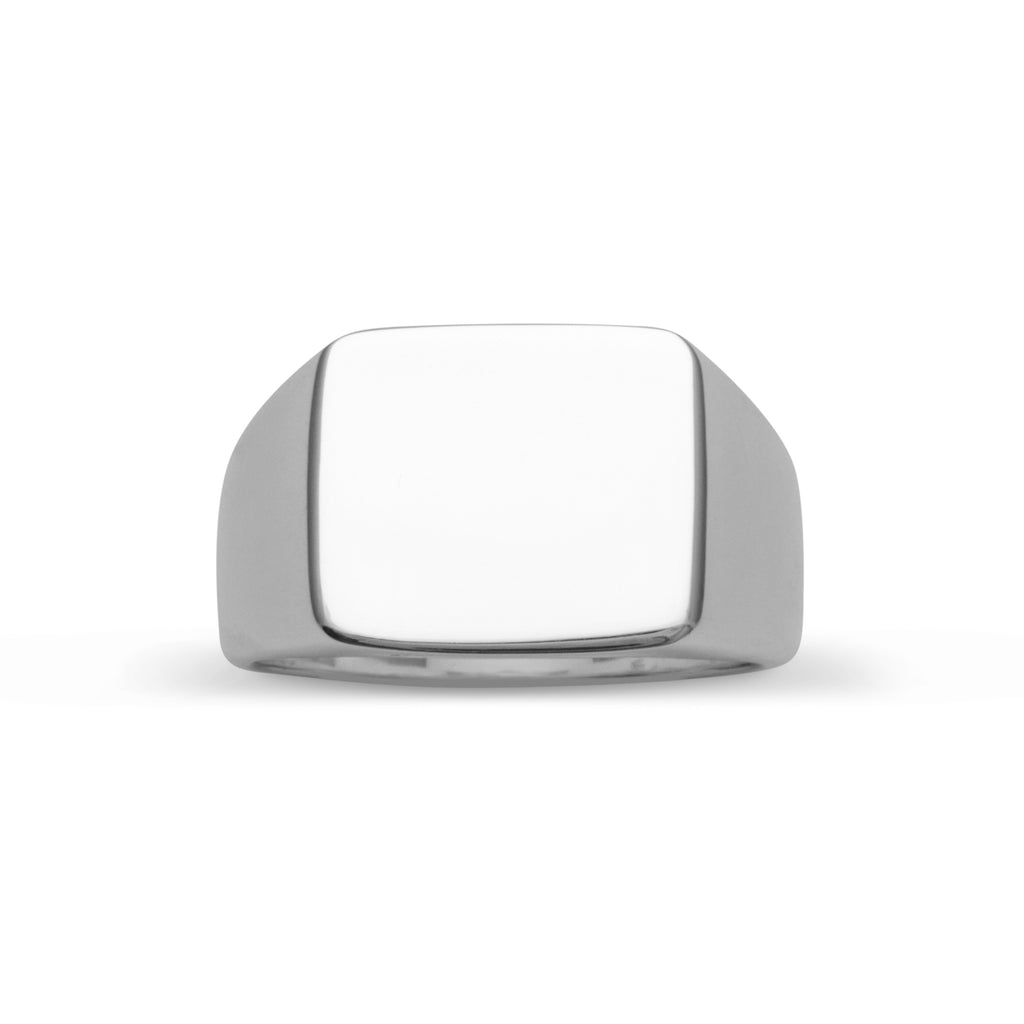 Rocco Sterling Silver 12 x 14 mm Square Signet Ring