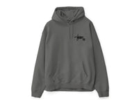 Shawn Script Hooded Fleece - Steel Grey