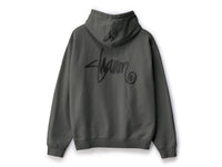 Shawn Script Hooded Fleece - Steel Grey