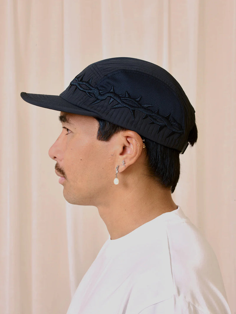 Wired 5 Panel Cap - Black
