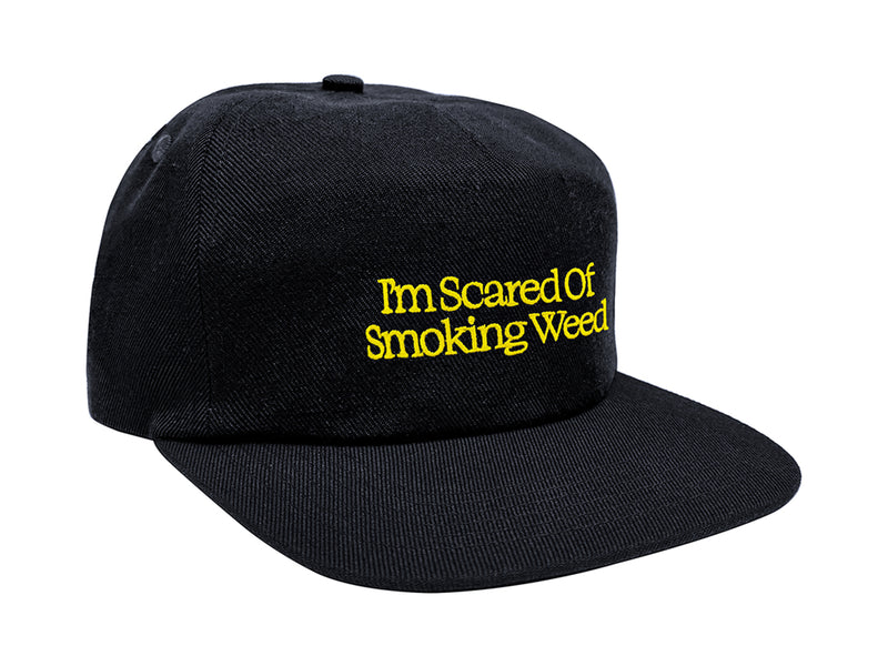 I'm Scared Of Smoking Weed Embroidered Cap - Black