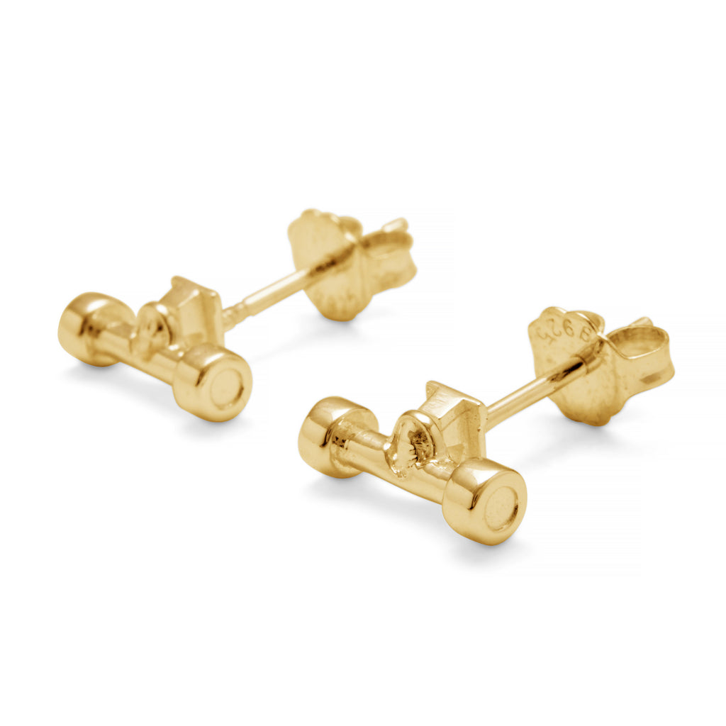 Skate Truck Studs Sterling Silver 18k Yellow Gold Plated Skateboard Truck Wheel Studs