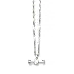 Small Truck Necklace - Sterling Silver 55 cm Curb Chain w/ Small Truck Pendant