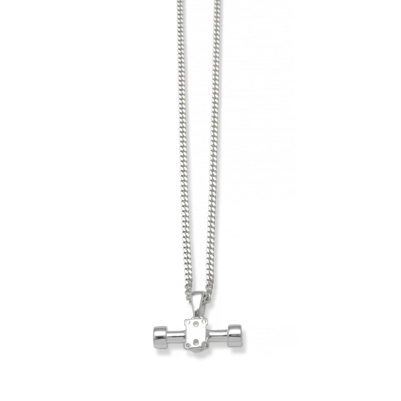 Small Truck Necklace - Sterling Silver 55 cm Curb Chain w/ Small Truck Pendant