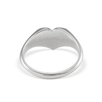 Sofia Sterling Silver Heart Signet Ring 12mm x 7mm Top