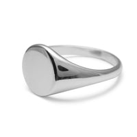 The Dasher Sterling Silver 11 mm x 10 mm Solid Round Signet Ring