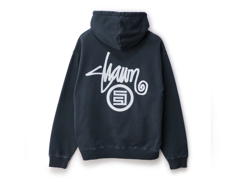Shawn Dot Zip Thru Hooded Fleece - Navy