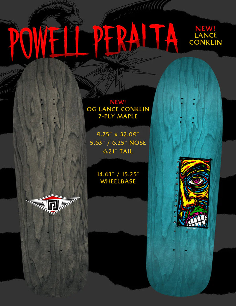 Lance Conklin Face Deck Teal - 9.75