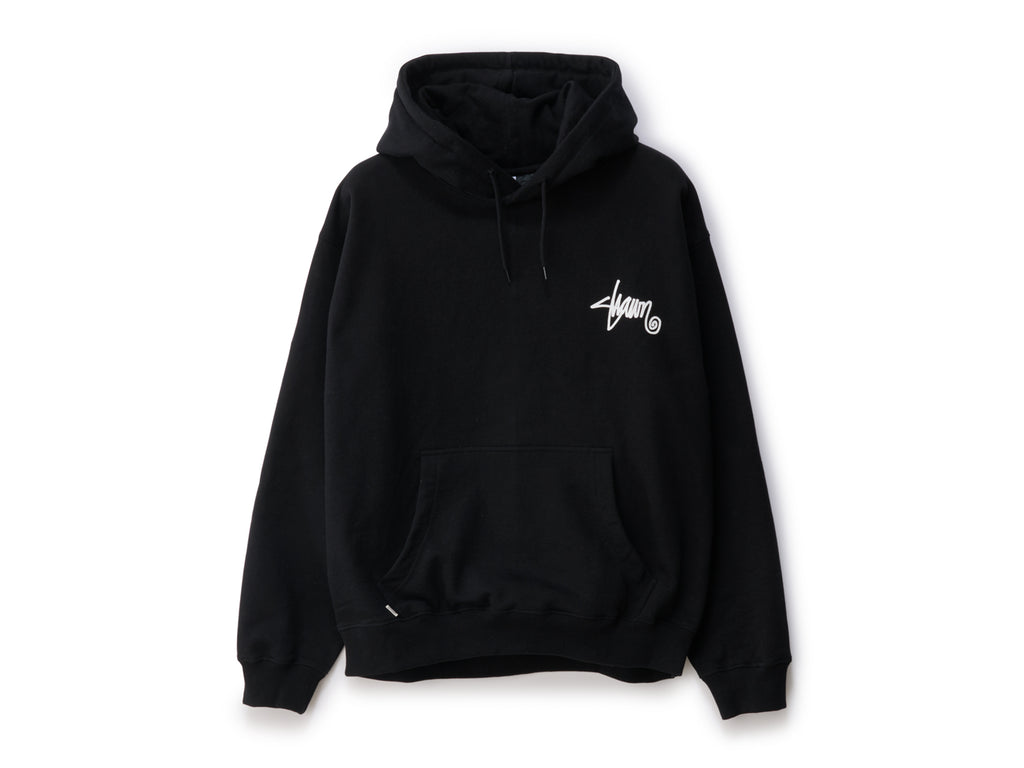 Shawn Script Hooded Fleece - Black