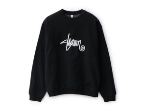 Shawn Script Embroidered Crew Fleece - Black