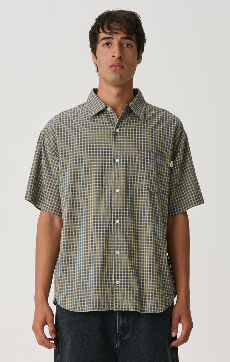 Vista Plaid Summer Short Sleeve Shirt - Sage