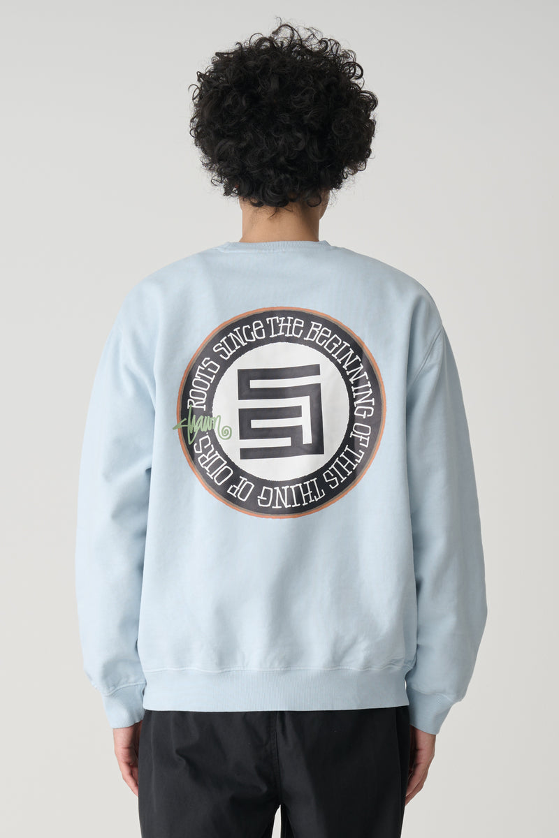 Roots Dot Crew Fleece - Washed Baby Blue