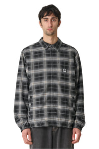 Blended Check Zip Jacket - Black