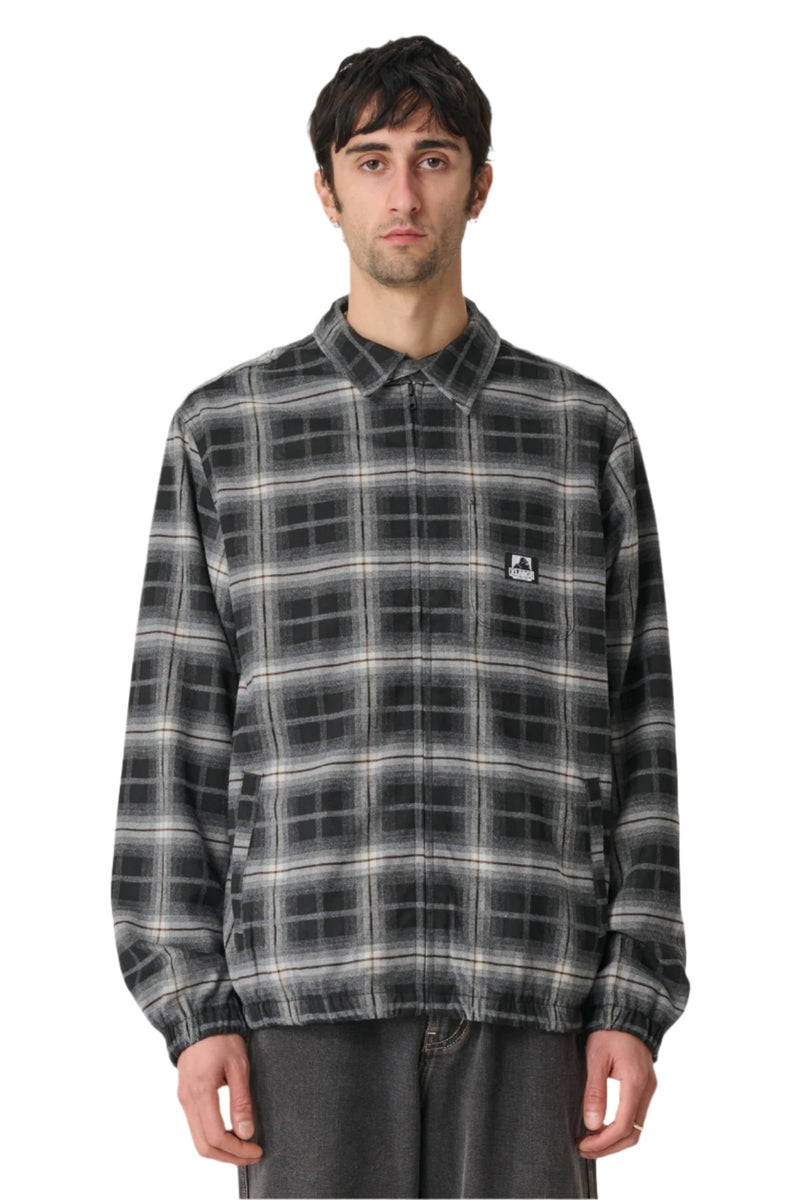 Blended Check Zip Jacket - Black