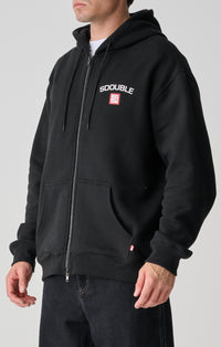Cities Zip Thru Hooded Fleece - Black