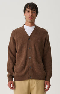 Knit Script Cardigan - Chocolate