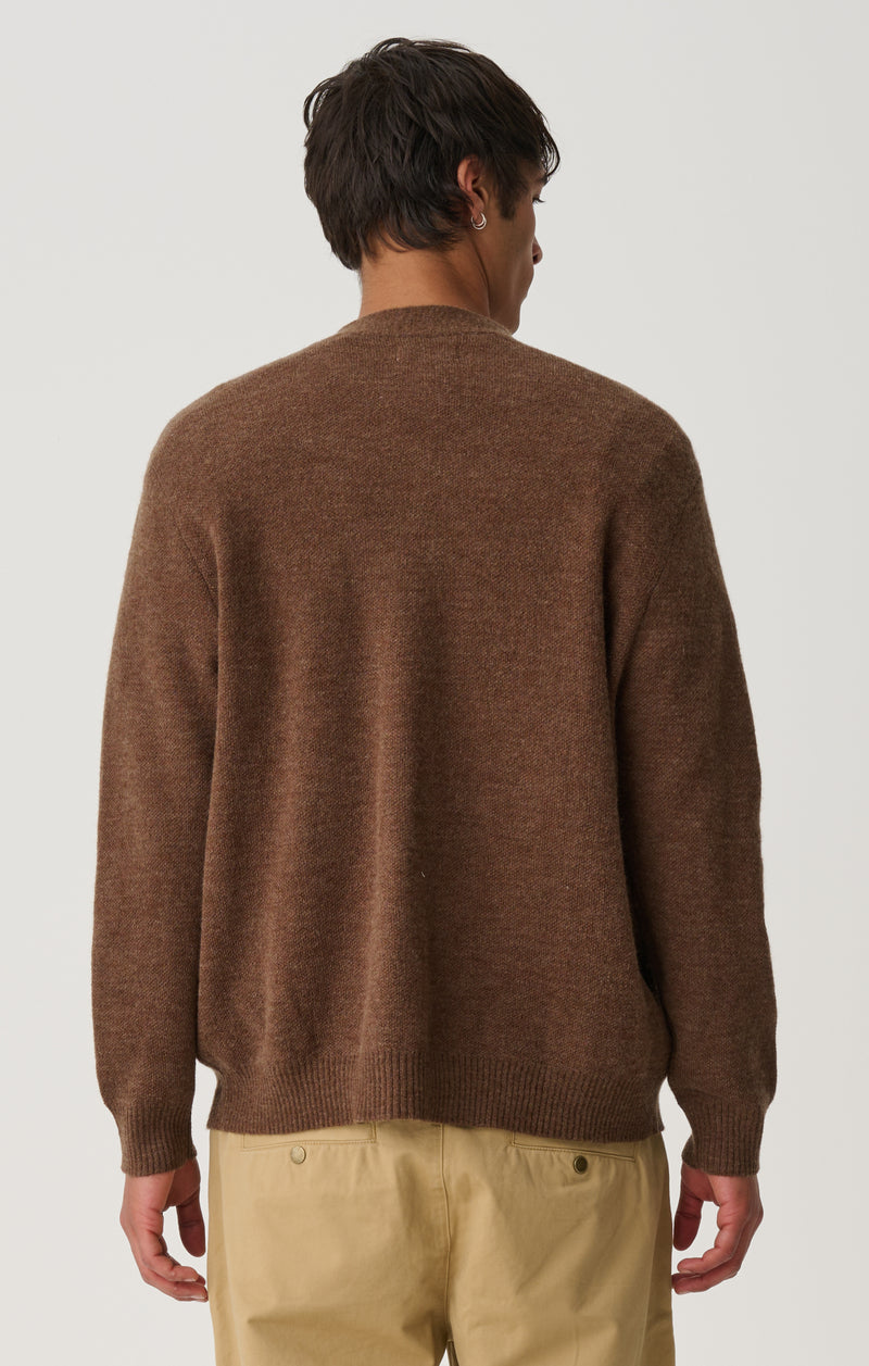 Knit Script Cardigan - Chocolate