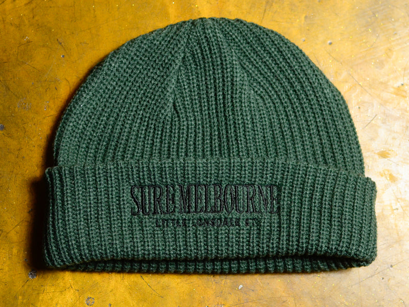 Little Lonsdale St. Cable Beanie - Khaki Green