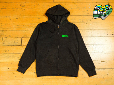 Heartbeat Zip Hood - Charcoal