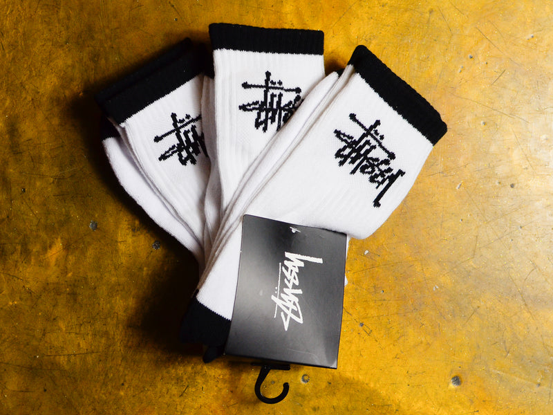 Men's Graffiti Crew 3pk Socks - White / Black