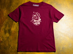 Peace Out T-Shirt - Burgundy