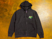 Heartbeat Zip Hood Fleece - Charcoal