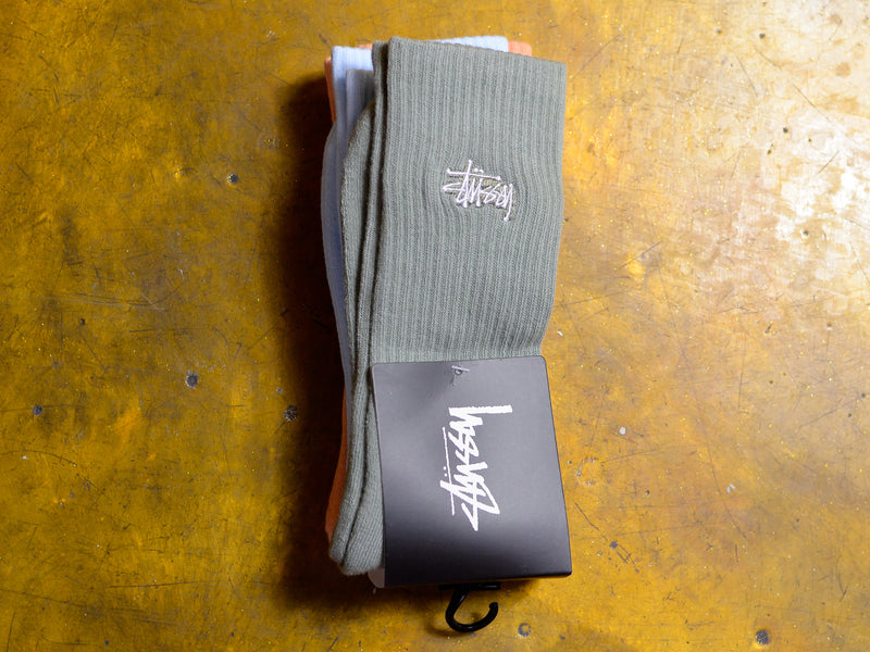 Graffiti Sock 3pk - Army / Powder / Apricot