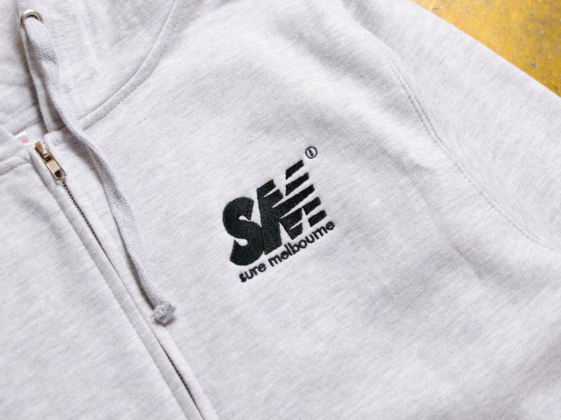 SM Embroidered Zip Hooded Fleece - Athletic Heather