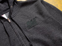 SM Embroidered Zip Hooded Fleece - Charcoal / Black